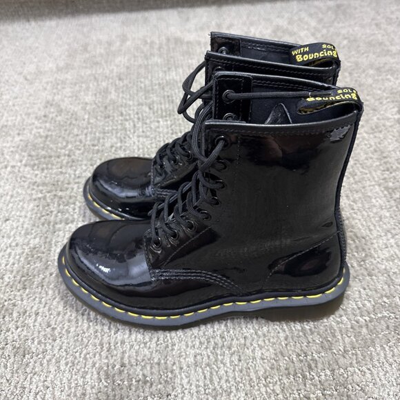 Dr. Martens 1460 Patent Leather Boots Black Lace Up Women’s Size 8 - Picture 10 of 11